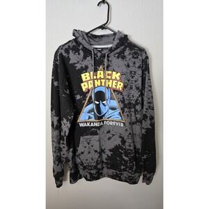 Marvel Black Panther Wakanda Forever Black and Grey Hoodie. Size LG